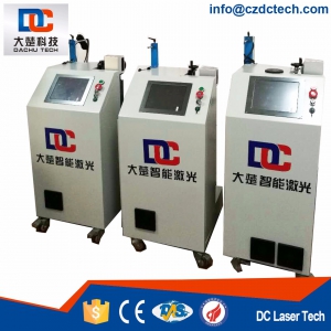 Portable Fiber Laser Marking Machine printing for Plastic single-pipe extrusion line with cover 20BW2